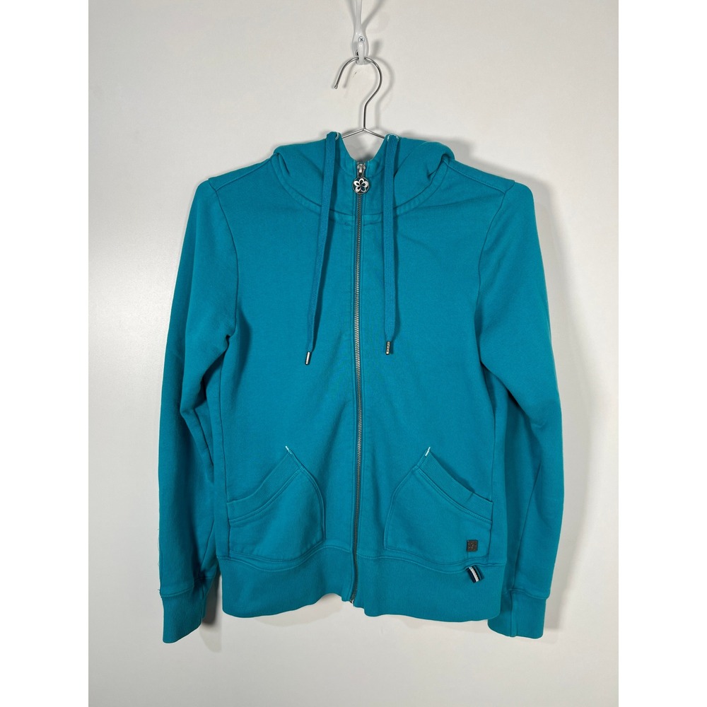 Tuff Athletics Teal Blue Full Zip Hoodie Fleece Lined Athletic Sweatshirt Medium